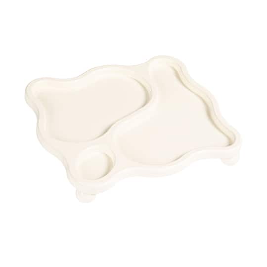 Hello Honey® White Decorative Footed Wood Tray with 3 Sections